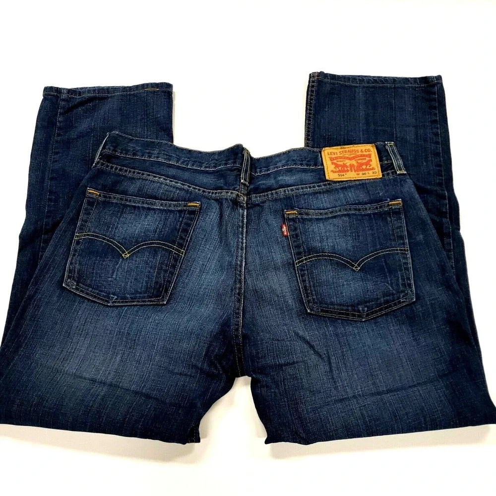 Levi's 514 Straight Fit Men's Jeans Vintage Acid Wash 36 X 32 Actual 37 x 28.5